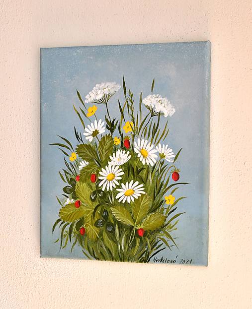  - Maľovaný obraz - Letná kytička - 13600120_