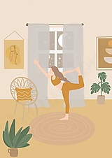 Grafika - Ilustrácia “ Hygge Yoga” - 13600233_