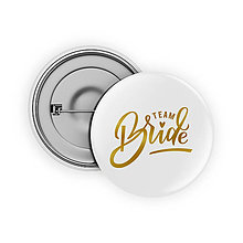 Brošne - Svadobný odznak - zlatý (Team Bride) - 13603546_