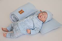 Detské oblečenie - Súpravička pre bábätko Miss, bledomodrá - 13601553_