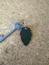 Kľúčenky - Prívesok na kľúče list (list zelený) - 13602674_