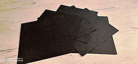 Textil - Filc 1 mm - 20 x 20 cm - čierny - 13606414_