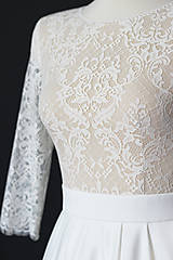 Šaty - Svadobné šaty z geometrickej krajky a kruhovou sukňou - 13605875_