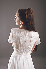 Šaty - Svadobné šaty z geometrickej krajky a Áčkovou sukňou - 13606046_