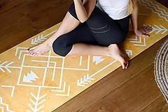 Úžitkový textil - Štýlová joga podložka Severské slnko zo 100% prírodného kaučuku - 13605651_