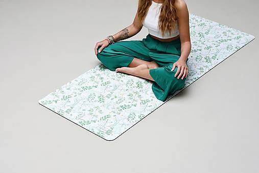 Úžitkový textil - Štýlová joga podložka Rozkvet zo 100% prírodného kaučuku - 13605553_