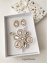 Sady šperkov - Viktória sada v darčekovom balení  (Biela-zlatá-strieborná) - 13606446_