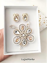 Sady šperkov - Viktória sada v darčekovom balení  (Biela-zlatá-strieborná) - 13606447_