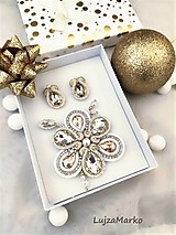 Sady šperkov - Viktória sada v darčekovom balení  (Biela-zlatá-strieborná) - 13606451_