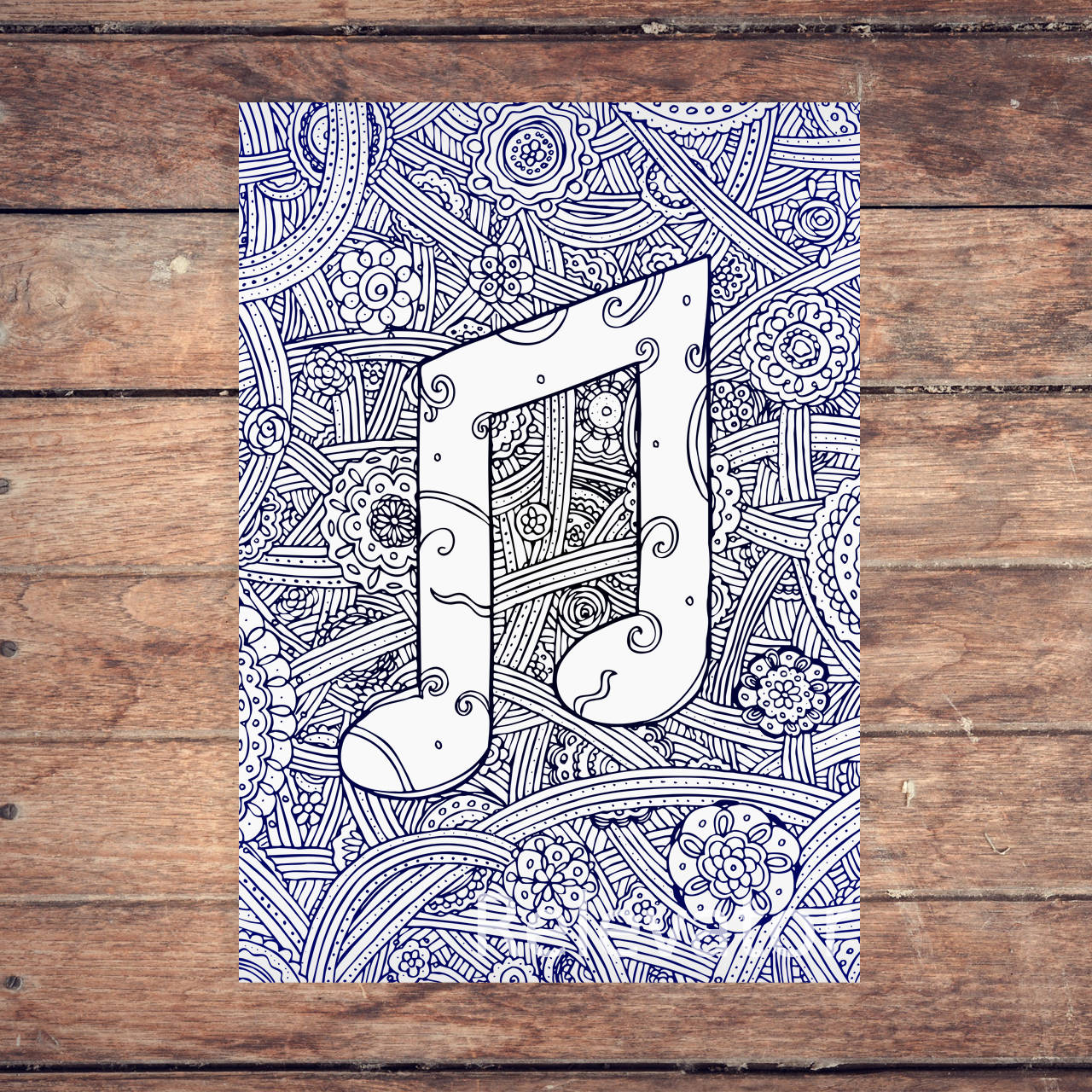 Hudba vo výtvarnom umení - relaxačná omaľovánka (2 štvrťové noty ...