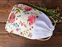Úžitkový textil - Ľanové vrecko na chlieb chryzantémy (Jednovrstvové) - 13607830_