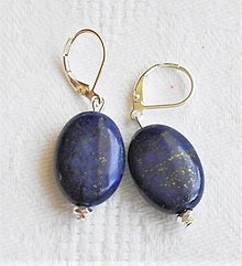 Náušnice - Slzy a ovály v striebre (Lapis lazuli) - 13607384_