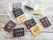 Darčeky pre svadobčanov - Mini svadobné čokoládky S NÁPISMI (50 ks) (Mix čokolád) - 13607399_