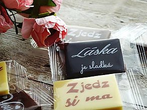 Darčeky pre svadobčanov - Mini svadobné čokoládky S NÁPISMI (50 ks) - 13607401_