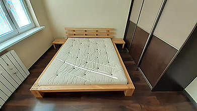 Nábytok - Manželská posteľ s nočnými stolíkmi na japonský štýl - 13607926_