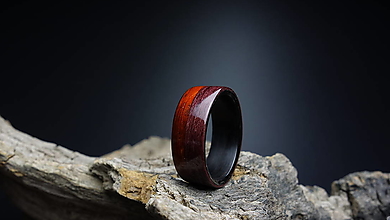 Prstene - Drevený prsteň - Eben/Amaranth/Padauk - 13608689_
