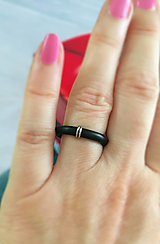 Prstene - čierny prsteň  (krúžky) - 13611175_