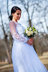 Šaty - Svadobné šaty s ručne našívanou krajkou - 13613434_