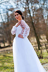 Šaty - Svadobné šaty s ručne našívanou krajkou - 13613449_