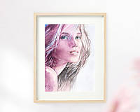 Obrazy - Jednofarebne ladený portrét (Objednávka jednofarebne ladeného portrétu 40 x 50 cm) - 13612476_