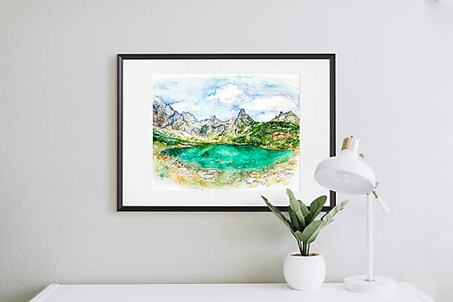 Grafika - Fine Art Print "Zelené pleso" (40 x 50 cm) - 13613872_