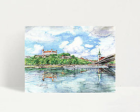Grafika - Fine Art Print "Dunajské nábrežie" (21 x 30 cm) - 13614066_