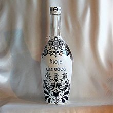 Nádoby - Darčeková fľaša Moja domáca indigová - 13613314_