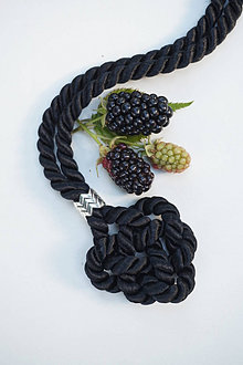 Náhrdelníky - Uzlový náhrdelník čierny - 13614004_