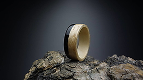 Prstene - Drevený prsteň - Javor/Eben - 13612970_