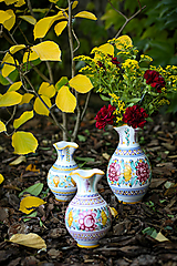 Nádoby - Váza prehýbaná (Modrý dekór) - 13615455_