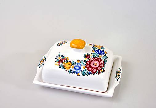 Nádoby - Maselnička (pestrý dekor) - 13615484_