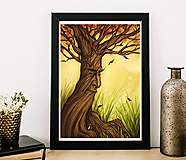Obrazy - Starý múdry strom - art print - tlač A5, A4, A3 - 13616226_