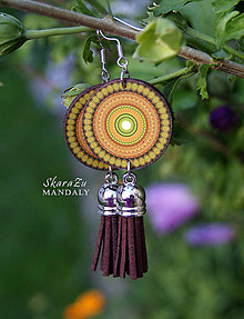Náušnice - Mandala hnedá - 13614593_