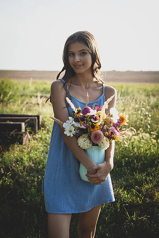 Topy, tričká, tielka - Top Imani (Modrá) - 13615884_