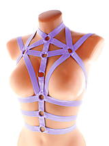 Spodná bielizeň - women body harness, postroj bielizeň otvorená podprsenka pastel gothic postroj na telo body harness lingerie DS1 - 13619610_