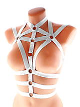 Spodná bielizeň - women body harness, postroj bielizeň otvorená podprsenka pastel gothic postroj na telo body harness lingerie DS1 - 13619639_