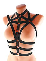 Spodná bielizeň - women body harness, postroj bielizeň otvorená podprsenka pastel gothic postroj na telo body harness lingerie DS1 - 13619719_