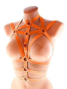 Spodná bielizeň - women body harness, postroj bielizeň otvorená podprsenka pastel gothic postroj na telo body harness lingerie DS1 - 13619662_