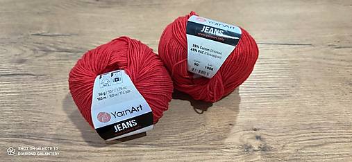 Galantéria - Yarn Art - Jeans (90 červená) - 13617092_