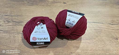 Galantéria - Yarn Art - Jeans (66 bordovo červená) - 13617098_