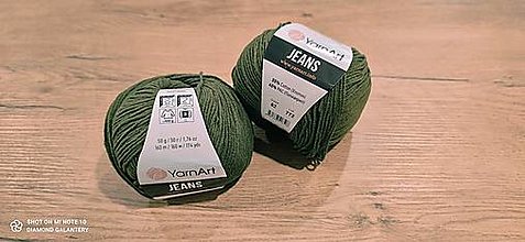 Galantéria - Yarn Art - Jeans (82 lesná zelená) - 13617080_