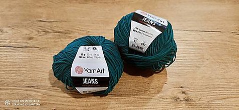Galantéria - Yarn Art - Jeans (63 smaragdovo zelená) - 13617084_