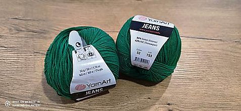 Galantéria - Yarn Art - Jeans (52 - Jedľovo zelená) - 13617099_