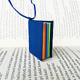 Náhrdelníky - Knihový náhrdelník / veľký / modro-dúhový - 13617379_