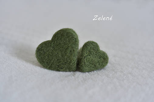 Detské doplnky - Rekvizity na fotenie novorodencov - plstené srdiečka (Malé srdiečko - zelené) - 13617409_