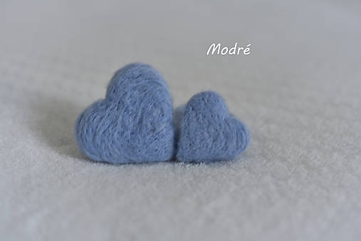 Detské doplnky - Rekvizity na fotenie novorodencov - plstené srdiečka (Malé srdiečko - modré) - 13617417_
