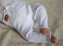 Detské oblečenie - Baby nohavice Macko, biele - 13620408_