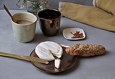 Nádoby - Dezertný tanier v  kovovej , bronzovej farbe - 13621034_