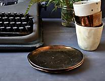 Nádoby - Dezertný tanier v  kovovej , bronzovej farbe - 13621039_