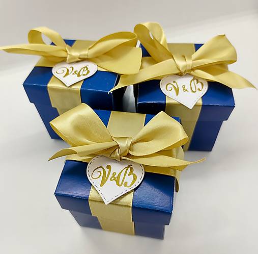 Krabičky na darčeky pre hostí (Modrá)